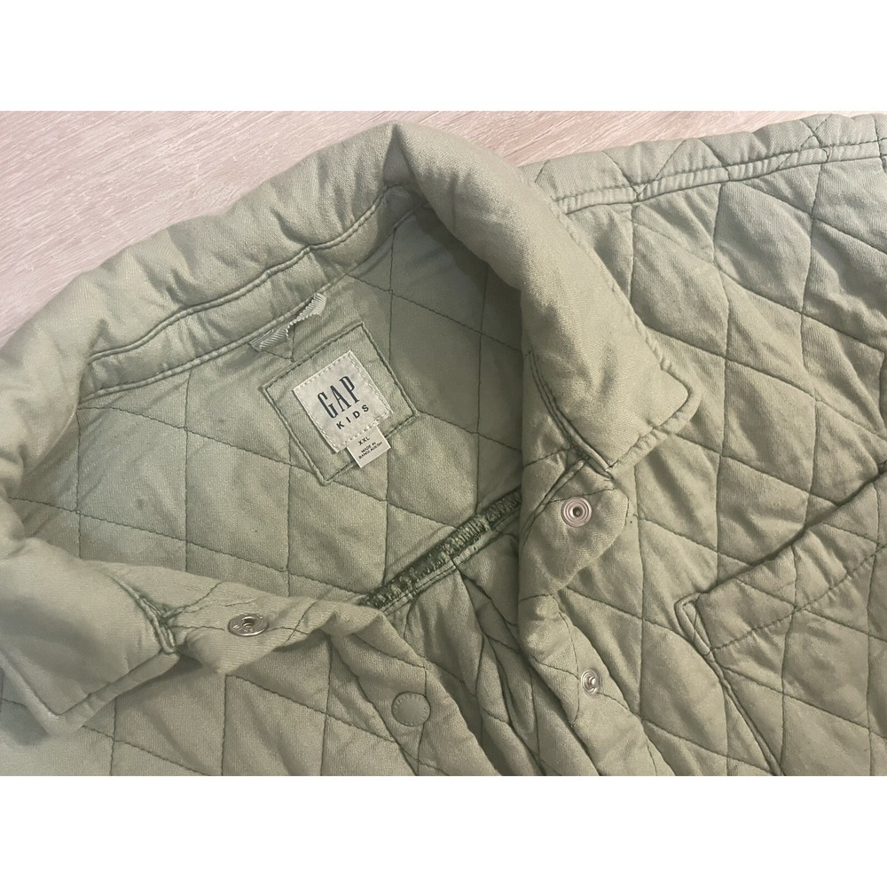 Gap Kids Button Up Green Jacket Youth Girls XXL Pockets - Picture 3 of 5